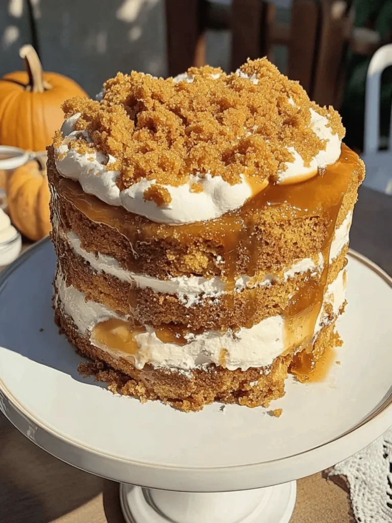 Decadent Brown Butter Salted Caramel Pumpkin Crunch Cake